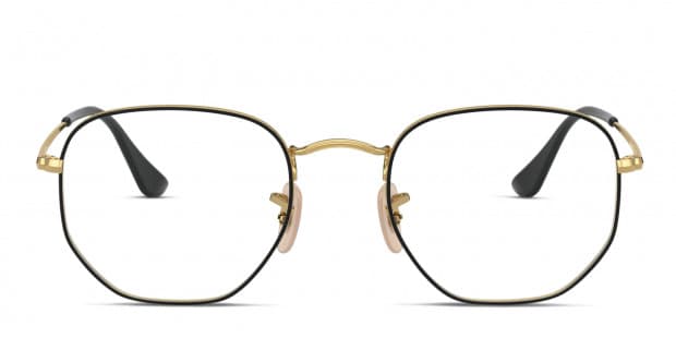 Ray ban online hexagonal black gold