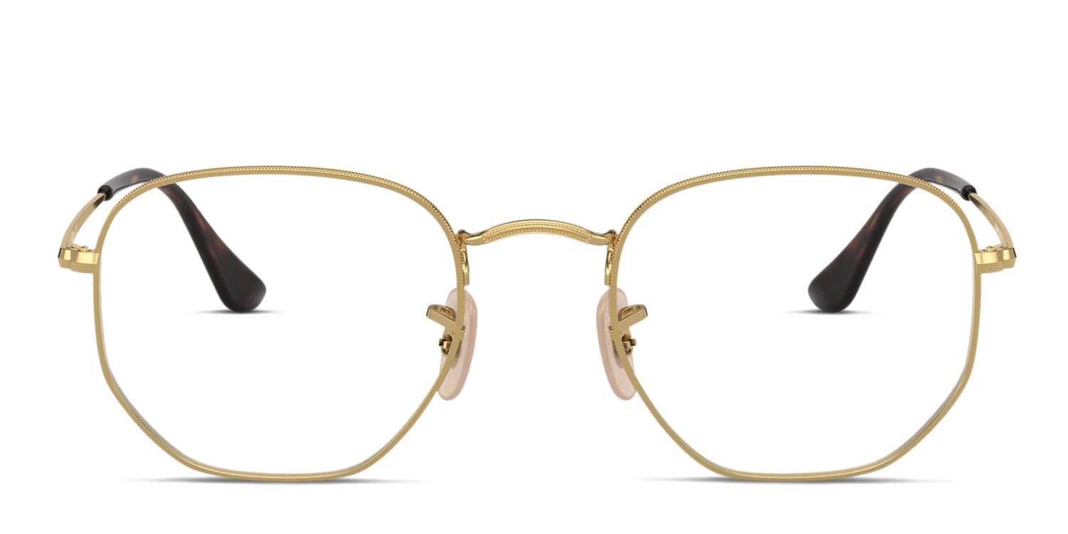 Ray-Ban RX6448 Hexagonal Gold glasses - Gold - Frontal View