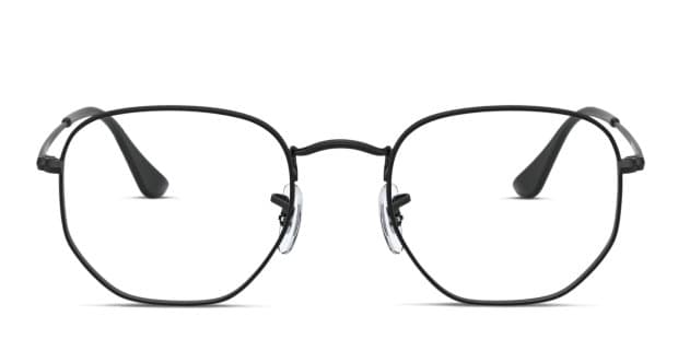 Ray-Ban RX6448 Hexagonal Black Eyeglasses | Includes FREE Rx Lenses