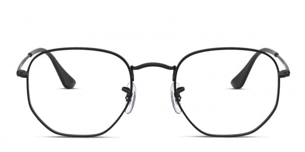 Ray-Ban RX6448 Hexagonal Black Eyeglasses | Includes FREE Rx Lenses
