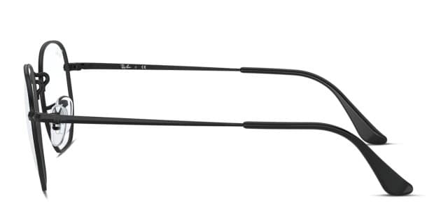 Ray-Ban RX6448 Hexagonal Black Eyeglasses | Includes FREE Rx Lenses