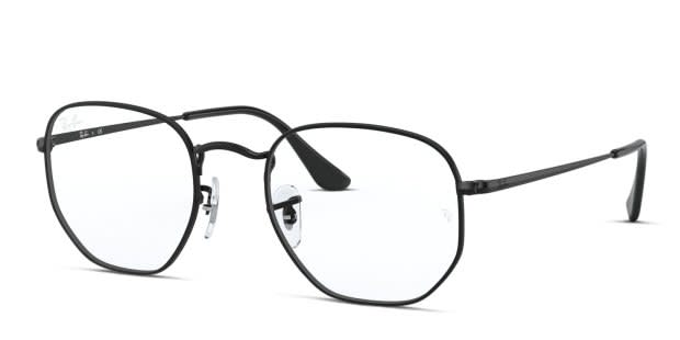 ray.m Ray-Ban RX6448 Hexagonal Black Eyeglasses | Includes FREE Rx Lenses