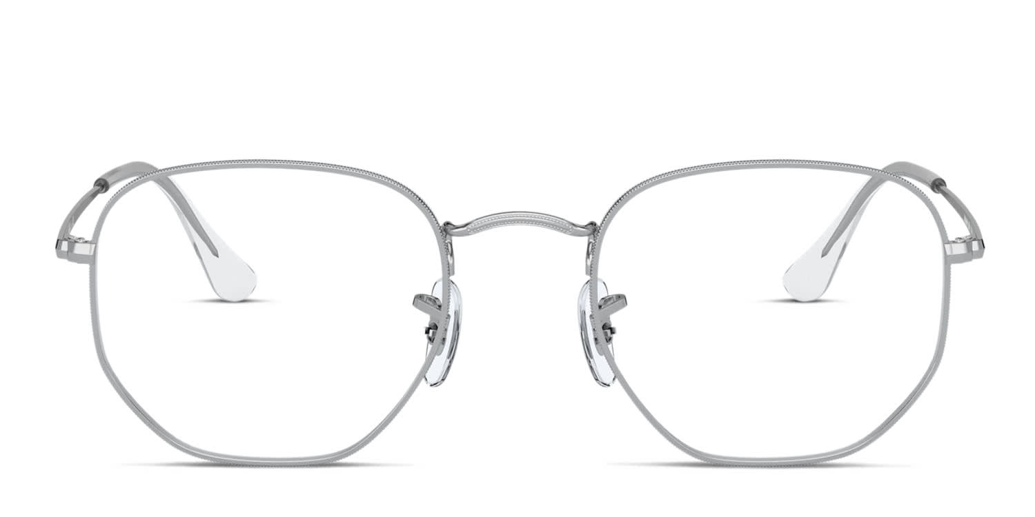 Ray-Ban RX6448 Hexagonal Silver Eyeglasses | Includes FREE Rx Lenses