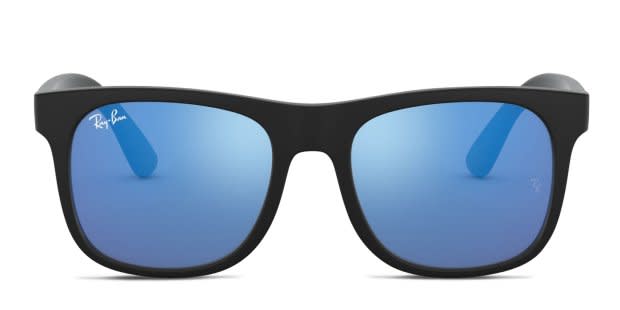 Ray-Ban RJ9069S Kids black , gray frame with blue mirrored lenses