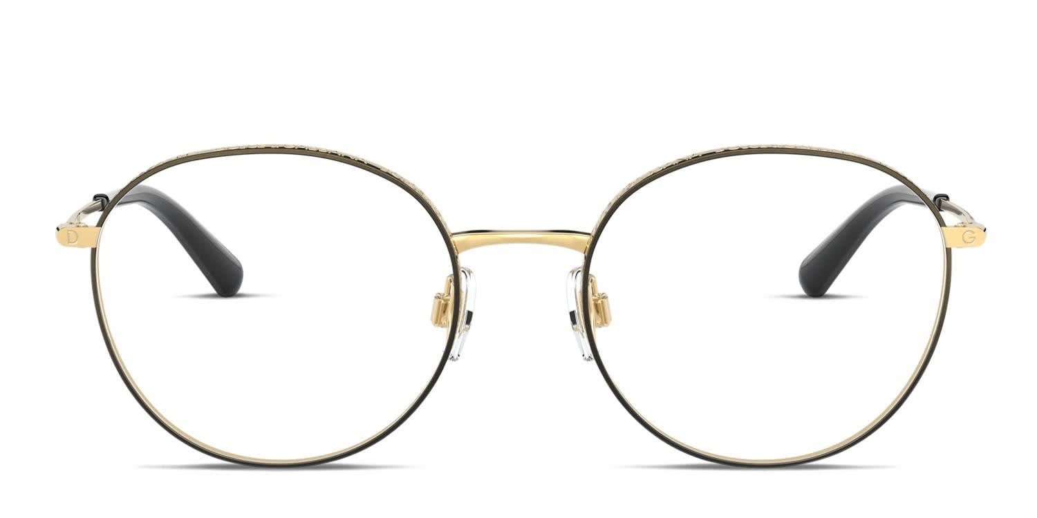 Dolce & Gabbana DG1322 Black, Gold glasses - Black / Gold - Frontal View