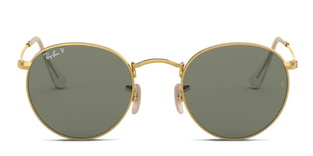 Ray-Ban レイバン RB3447 ROUNDL ゴールド×グリーン Ray-Ban 3447 Round Metal Gold/Green/Clear Sunglasses
