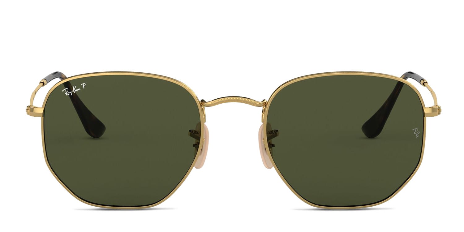 Ray-Ban RB3548N Hexagonal Gold, Green, Tortoise glasses - Gold / Green / Tortoise - Frontal View
