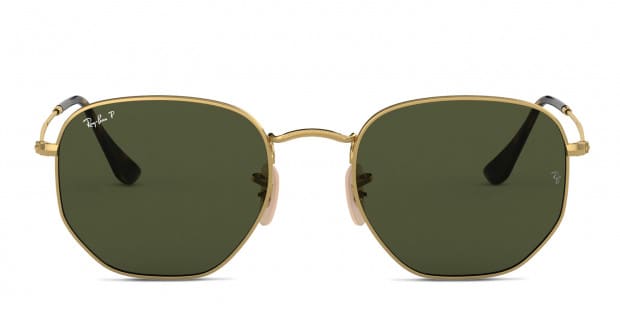Ray Ban RB3548N Hexagonal Gold Green Tortoise Sunglasses