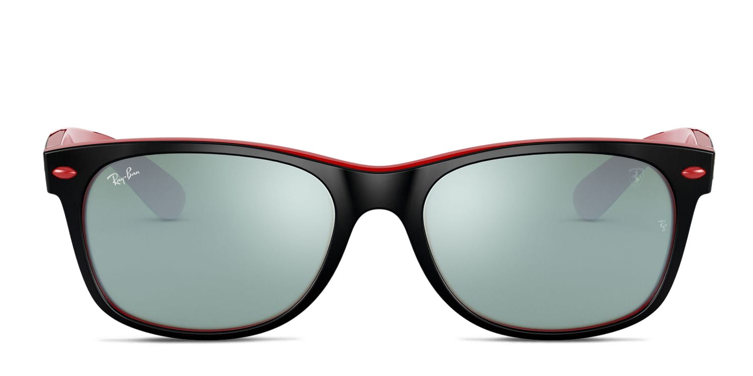 Ray-Ban RB2132M New Wayfarer Black//Red/Silver Sunglasses