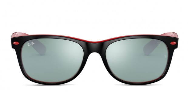Ray Ban RB2132M New Wayfarer Black Red Silver Sunglasses