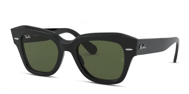 Ray-Ban RB2186 State Street Shiny Black, Green
