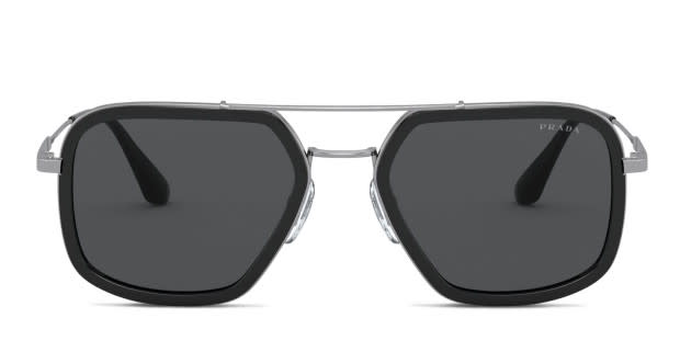 Prada PR 57XS Black, Gunmetal Prescription Sunglasses - 50% Off Lenses