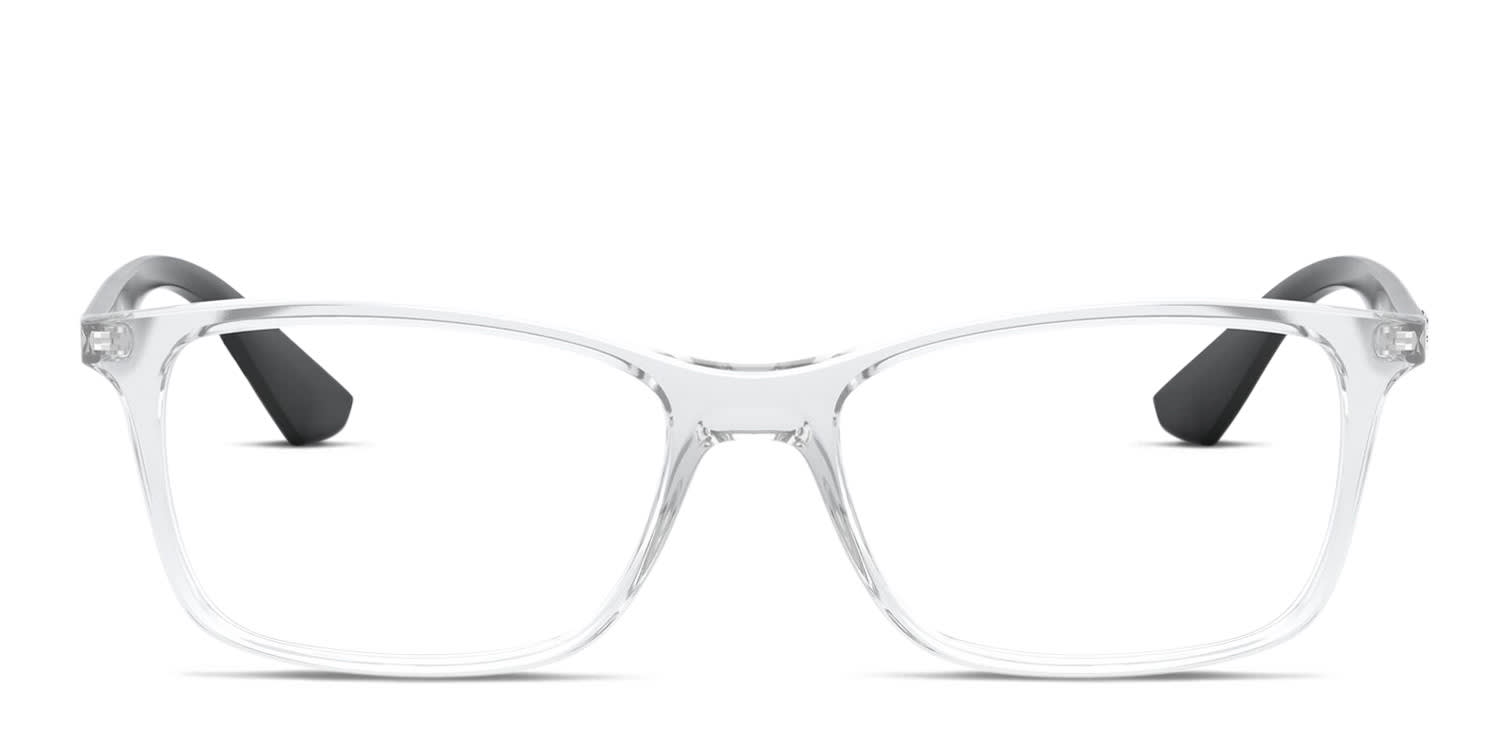 Ray-Ban RX7047 Clear, Black glasses - Black / Clear - Frontal View