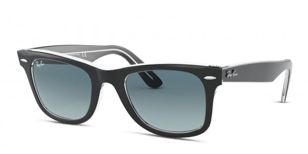 Ray-Ban RB2140F Wayfarer Shiny Black, Clear