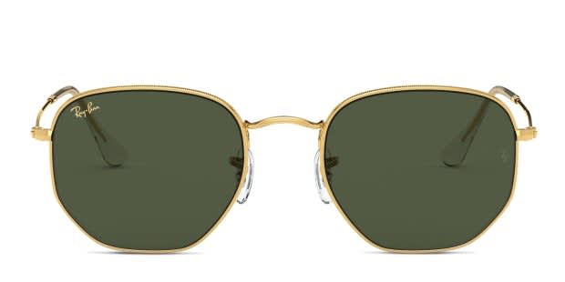 Ray-Ban Gold Frame Hexagonal Sunglasses with Green Lenses Ray-ban Hexagonal Gold Vintage Sunglasses – Green Lenses  main image 4