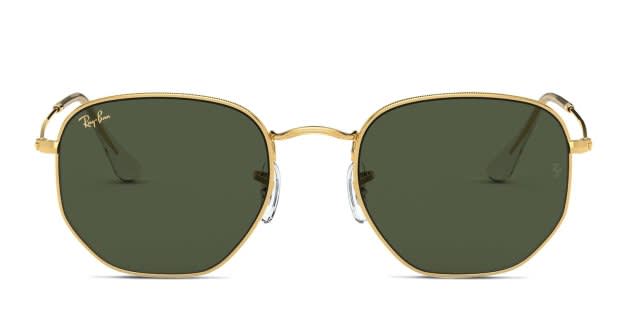 Ray-Ban Gold Frame Sunglasses with Dark Green Lenses RB3929 BY A$AP ROCKY Sunglasses in Arista Gold and Dark  main image 3
