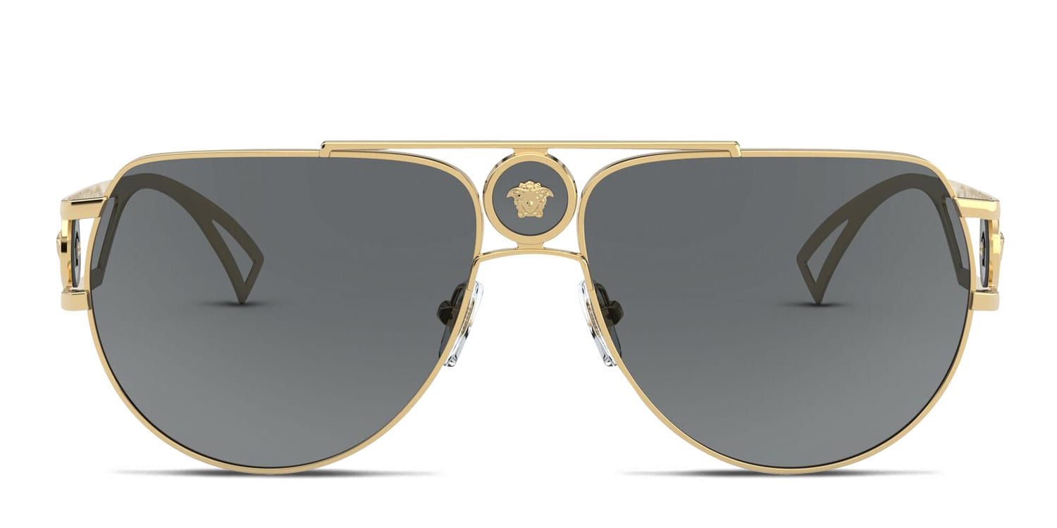 Versace VE2225 Gold , Gray glasses - Gold / Gray - Frontal View