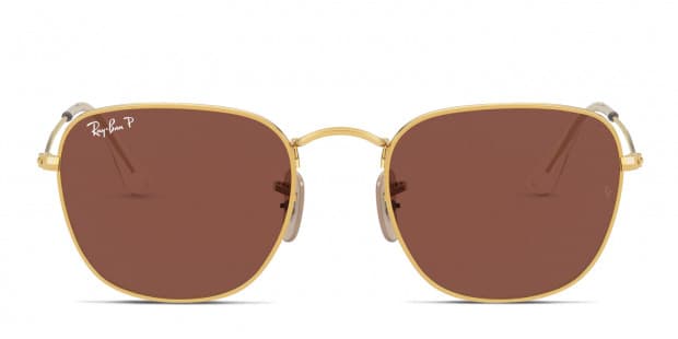 Rb3857 Frank Ray-Ban RB3857 Frank Square Sunglasses With Gold Frame And Green