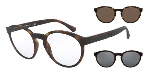 EMPORIO ARMANI 遠視用メガネ ブラウン Emporio Armani EA4152 w/Clip-On Tortoise Prescription Eyeglasses