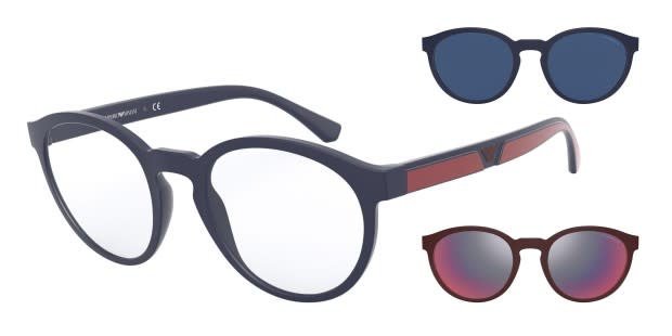 Emporio Armani EA4152 w Clip On Blue Eyeglasses Includes FREE Rx Lenses