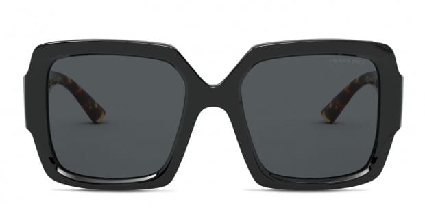 Prada PR21XS black frame with grey polarized lenses. Lenses provide 100% UV  protection.