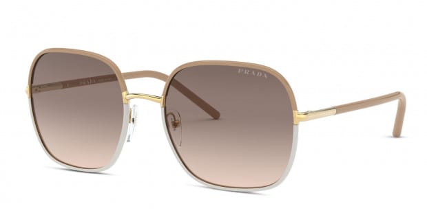Prada PR 67XS Beige, White, Gold Prescription Sunglasses - 50% Off
