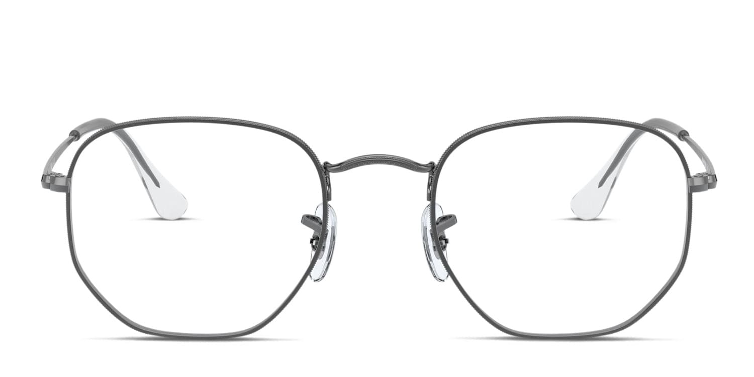 Ray-Ban RX6448 Hexagonal Gunmetal Eyeglasses | Includes FREE Rx Lenses