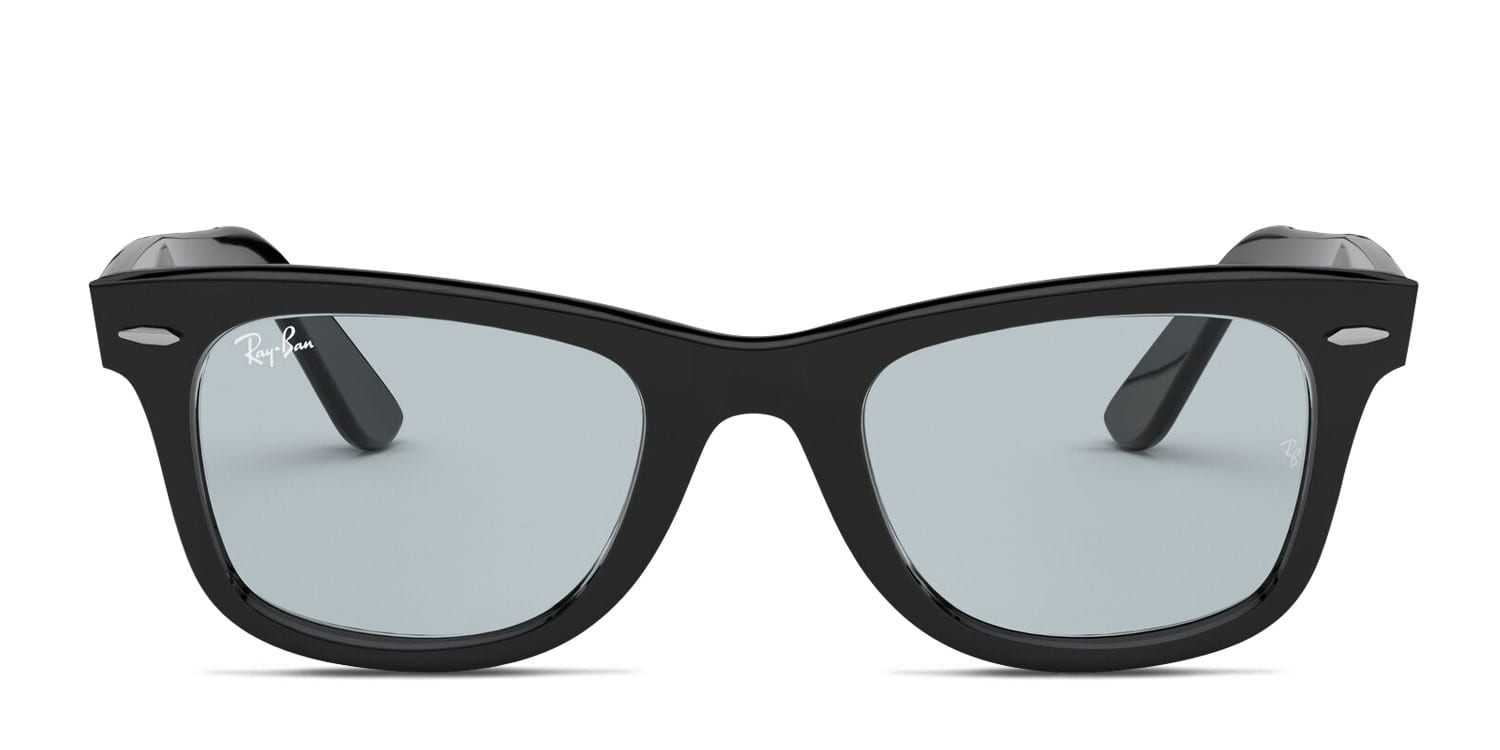 Ray-Ban RB2140F Wayfarer Shiny Black, Gray lenses. Lenses provide