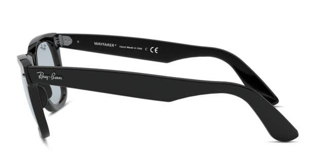 Ray-Ban RB2140F Wayfarer Shiny Black, Gray lenses. Lenses provide