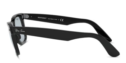 Ray-Ban RB2140F Wayfarer Shiny Black, Gray glasses - Shiny Black / Gray - Side View