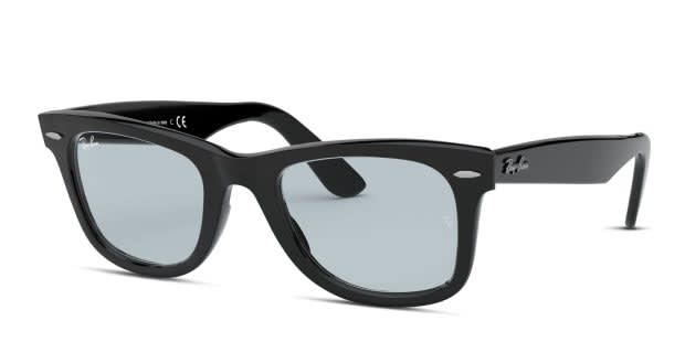 Ray-Ban RB2140F Wayfarer Shiny Black, Gray lenses. Lenses provide