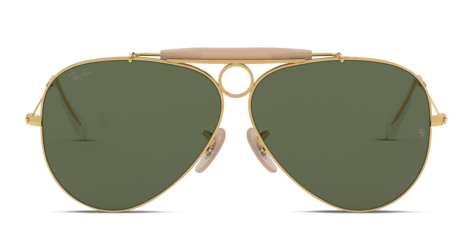 Ray-Ban RB3138 Shooter Gold, Green glasses - Gold / Green - Frontal View