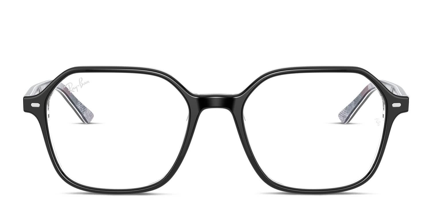 Ray-Ban RX5394 John Black, Clear glasses - Black / Clear - Frontal View