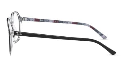 Ray-Ban RX5394 John Black, Clear glasses - Black / Clear - Side View