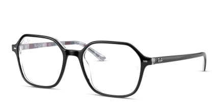 Ray-Ban RX5394 John Black, Clear glasses - Black / Clear - Angle View