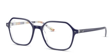 Ray-Ban RX5394 John Blue, Clear glasses - Blue / Clear - Angle View