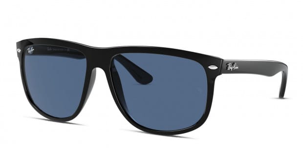 Ray Ban RB4147 Boyfriend black frame with dark blue lenses. Lenses provide 100 UV protection