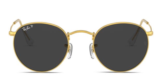 Ray-Ban Women\'s Round Sunglasses - Gold Frame, Dark Gray Lenses NEW RAY-BAN BEAT 3594 901371 GOLD FRAME/DARK GREEN LENS  main image 2