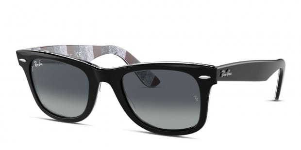 Ray-Ban RB2140F Wayfarer (A) Black, Clear frame with light
