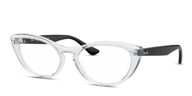 【美品】Ray-Ban Ninaサングラス クリアフレーム キャットアイ Ray-Ban RX4314V Nina Clear/Black Prescription Eyeglasses