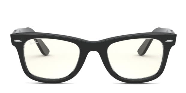 Ray-Ban RB2140F Wayfarer black frame with grey photochromic lenses