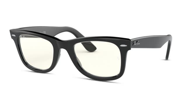Ray-Ban RB2140F Wayfarer black frame with grey photochromic lenses