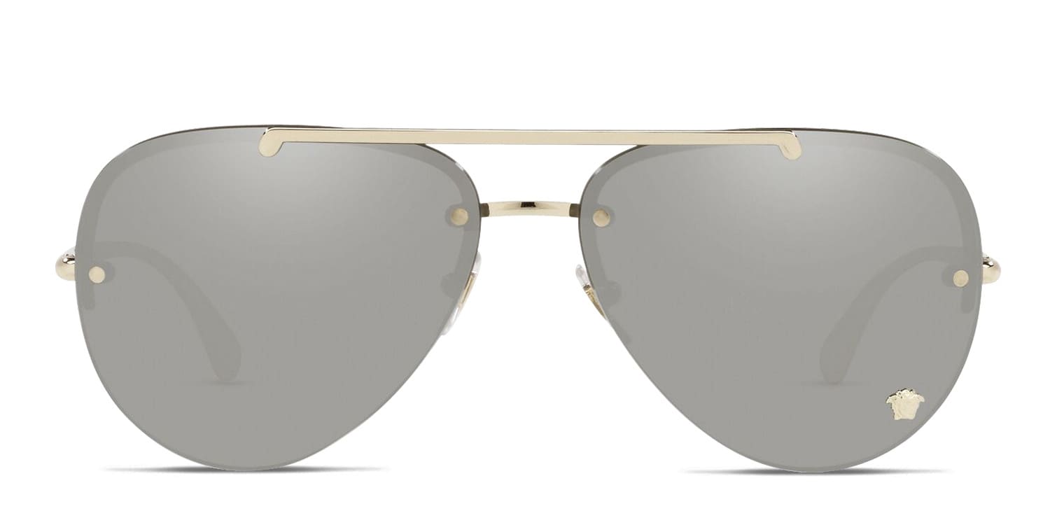 Versace 0VE2181 Gold w/Silver Prescription Sunglasses Versace 0VE2181 Gold w/Silver Prescription Sunglasses