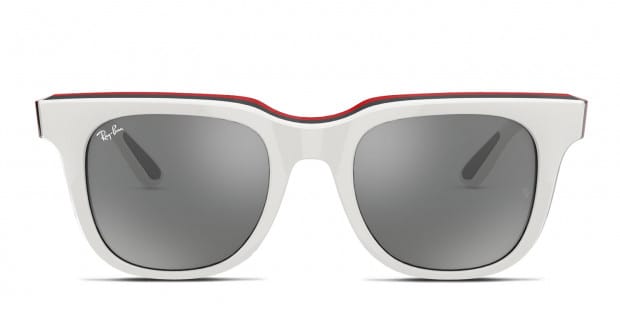 【RAY-BANレイバン】サングラス 0RB4368 BLACK WHITE RED Ray-Ban RB4368 black , red , white frame with grey mirrored
