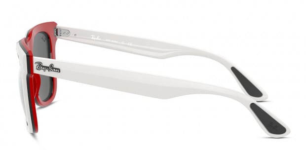 【RAY-BANレイバン】サングラス 0RB4368 BLACK WHITE RED Ray-Ban RB4368 black , red , white frame with grey mirrored