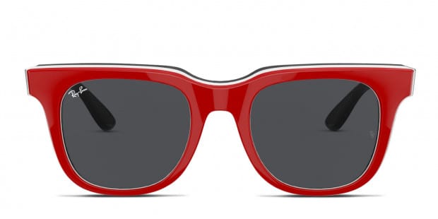 【RAY-BANレイバン】サングラス 0RB4368 BLACK WHITE RED Ray-Ban RB4368 black , red , white frame with dark grey