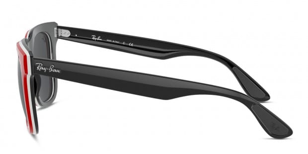 【RAY-BANレイバン】サングラス 0RB4368 BLACK WHITE RED Ray-Ban RB4368 black , red , white frame with dark grey