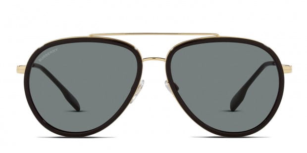 Burberry BE3125 Oliver Black Gold Prescription Sunglasses 50 Off Lenses