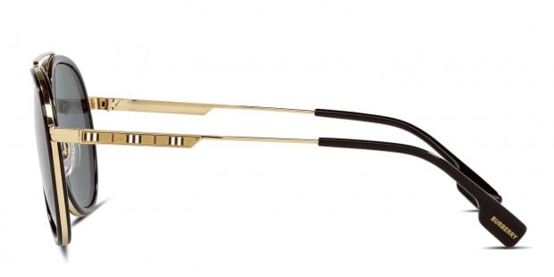Burberry BE3125 Oliver Black, Gold Prescription Sunglasses