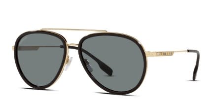 Burberry BE3125 Oliver Black, Gold glasses - Black / Gold - Angle View